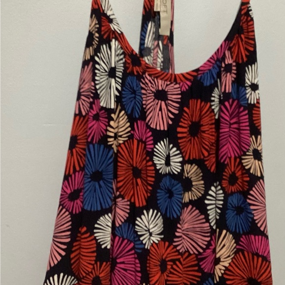 Loft Racerback Tank Bottom Ruffle Vibrant Colors Small - Picture 2 of 8